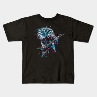 Abstract rock guitar player illustration Kids T-Shirt